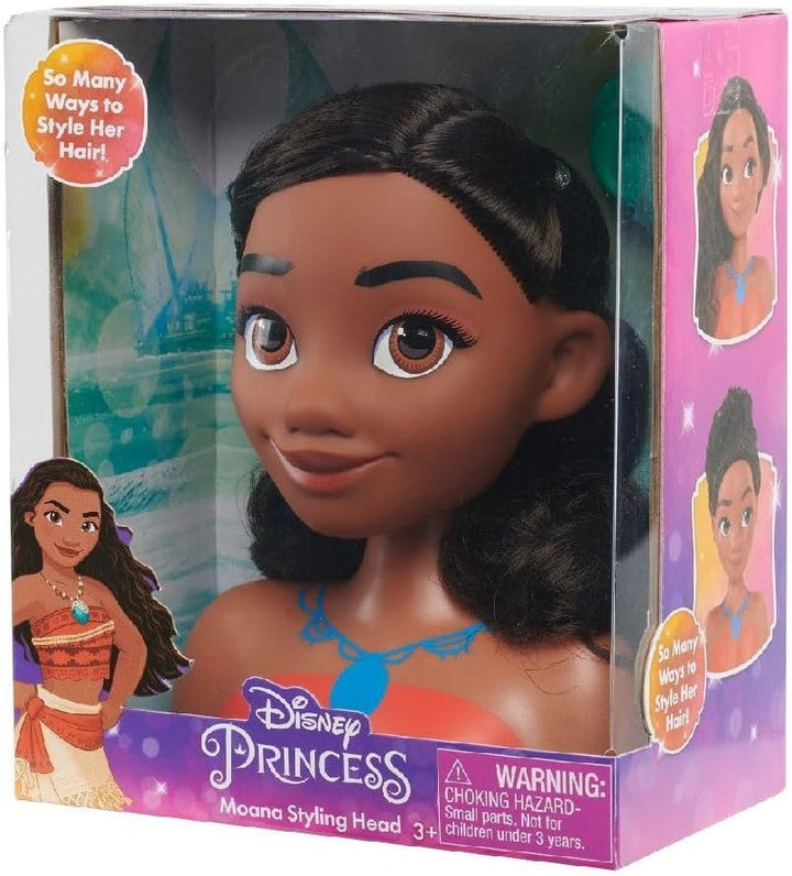 Just Play Disney Princess Moana Frisierkopf Mini 14cm mit Haarbürste für Styling-Spass, ab 3 Jahren