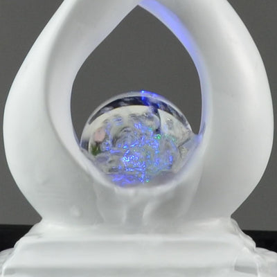 Zen'Light - Moderner Zimmerbrunnen Amor Schwarz&Weiss mit Farbigem LED-Licht - Abnehmbare Skulptur -