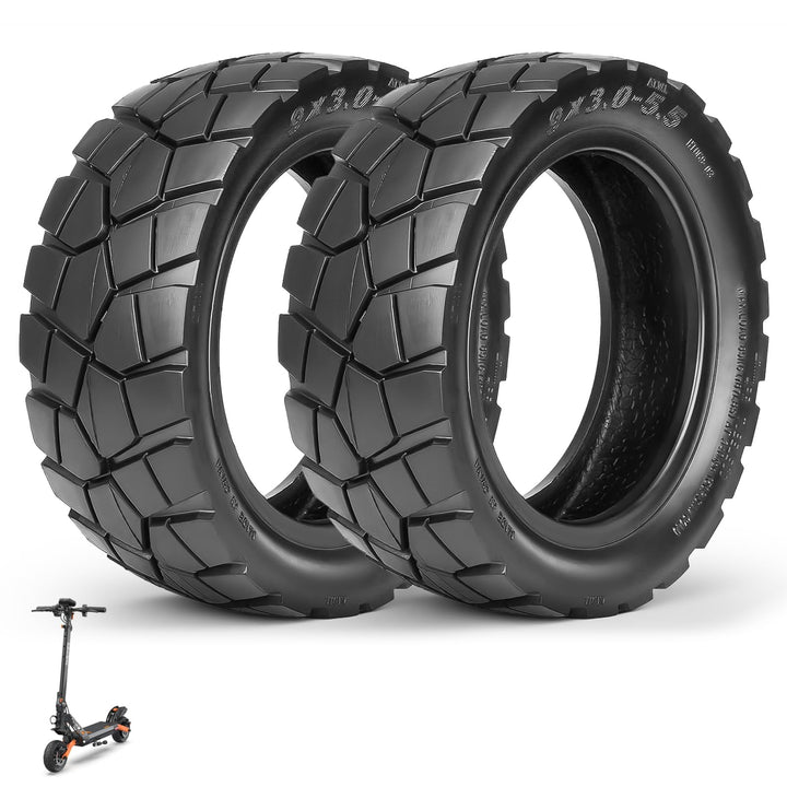 9x3,0-5,5 Tubeless Reifen, 9 Zoll Offroad Reifen für Kukirin G2 Pro Elektroroller, Vorne/Hinten Vers
