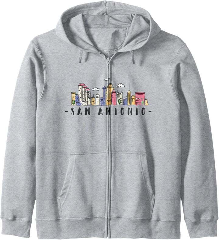San Antonio Skyline Texas Pride City Souvenir Geschenk Kapuzenjacke