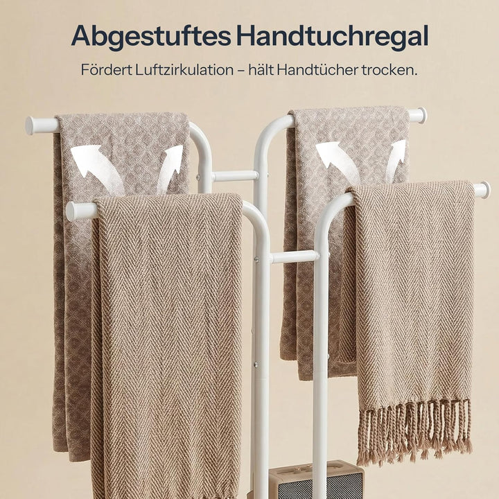 HOOBRO Freistehender T-förmiger Handtuchhalter, Handtuchständer mit 2 Handtuchstangen, Handtuchregal