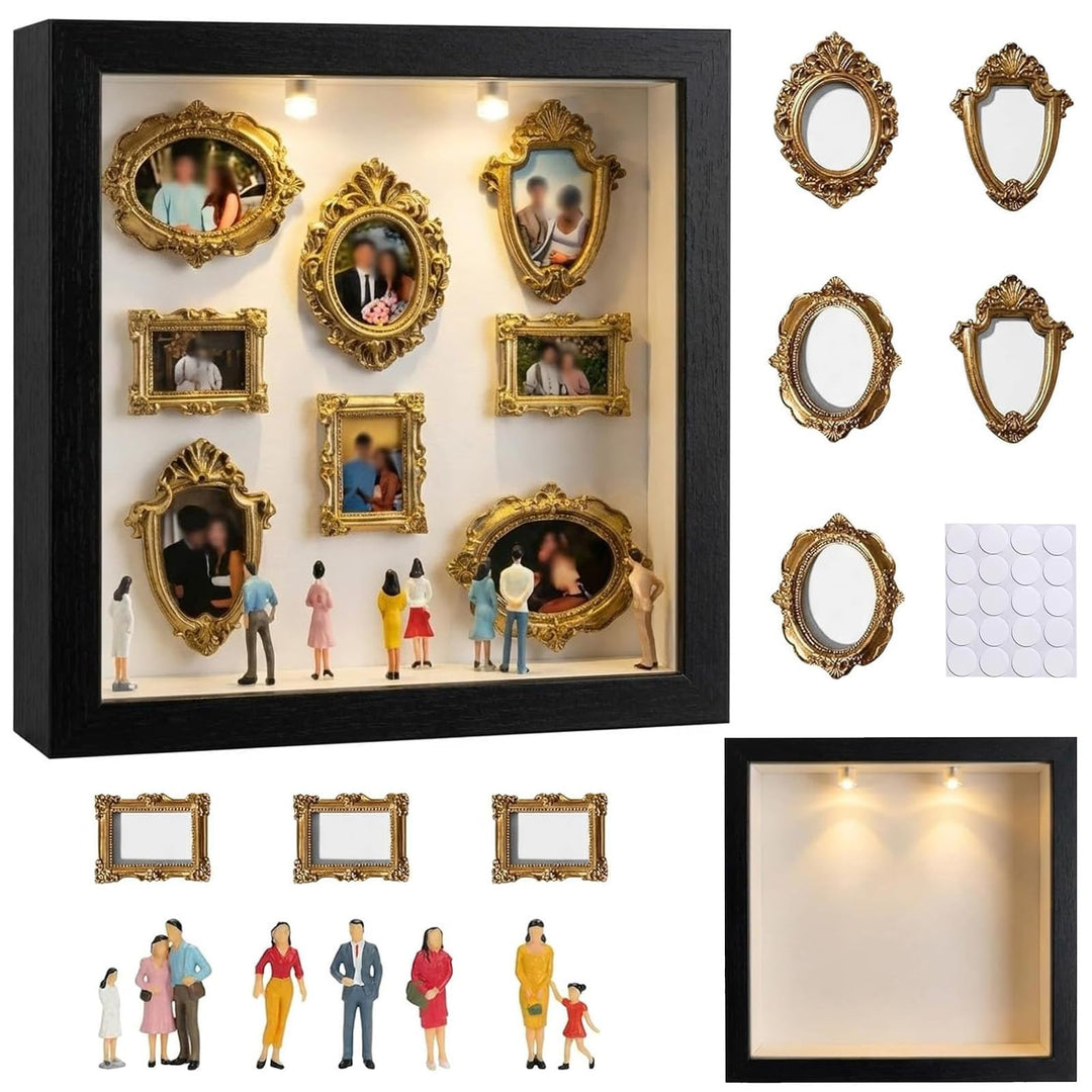 DIY Mini Museum Silhouette Box,Foto Erinnerungsanzeige Set,Kreatives Erinnerungsdisplay Kit,mit 8 Mi