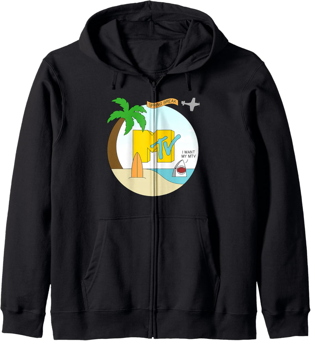 MTV Spring Break Shark-Grafik Kapuzenjacke