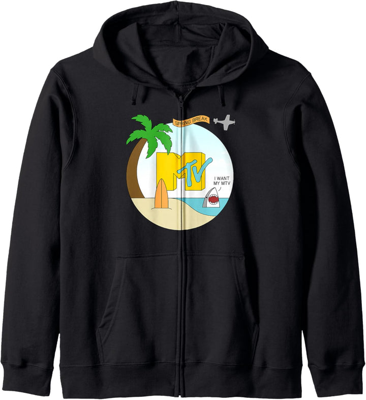 MTV Spring Break Shark-Grafik Kapuzenjacke