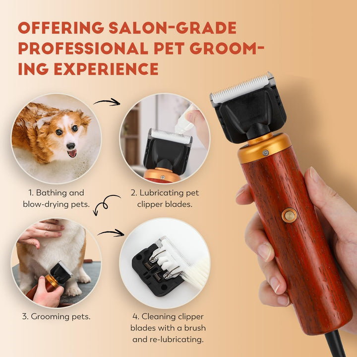 CGOLDENWALL Hundeschermaschine Leise Profi 55W, Geräusch- Und Vibrationsarm Katze Tierhaarschneider,