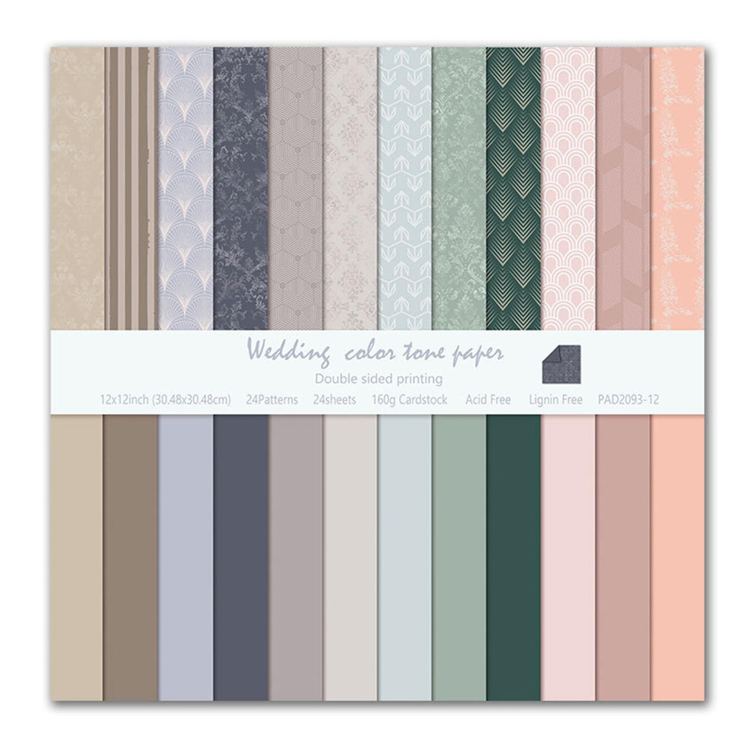 Scrapbook Papier Buntes Scrapbook Bastelpapier mit Muster, 24 Blat Scrapbooking Papier Doppelseitige
