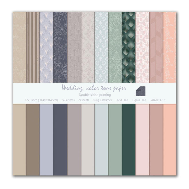Scrapbook Papier Buntes Scrapbook Bastelpapier mit Muster, 24 Blat Scrapbooking Papier Doppelseitige