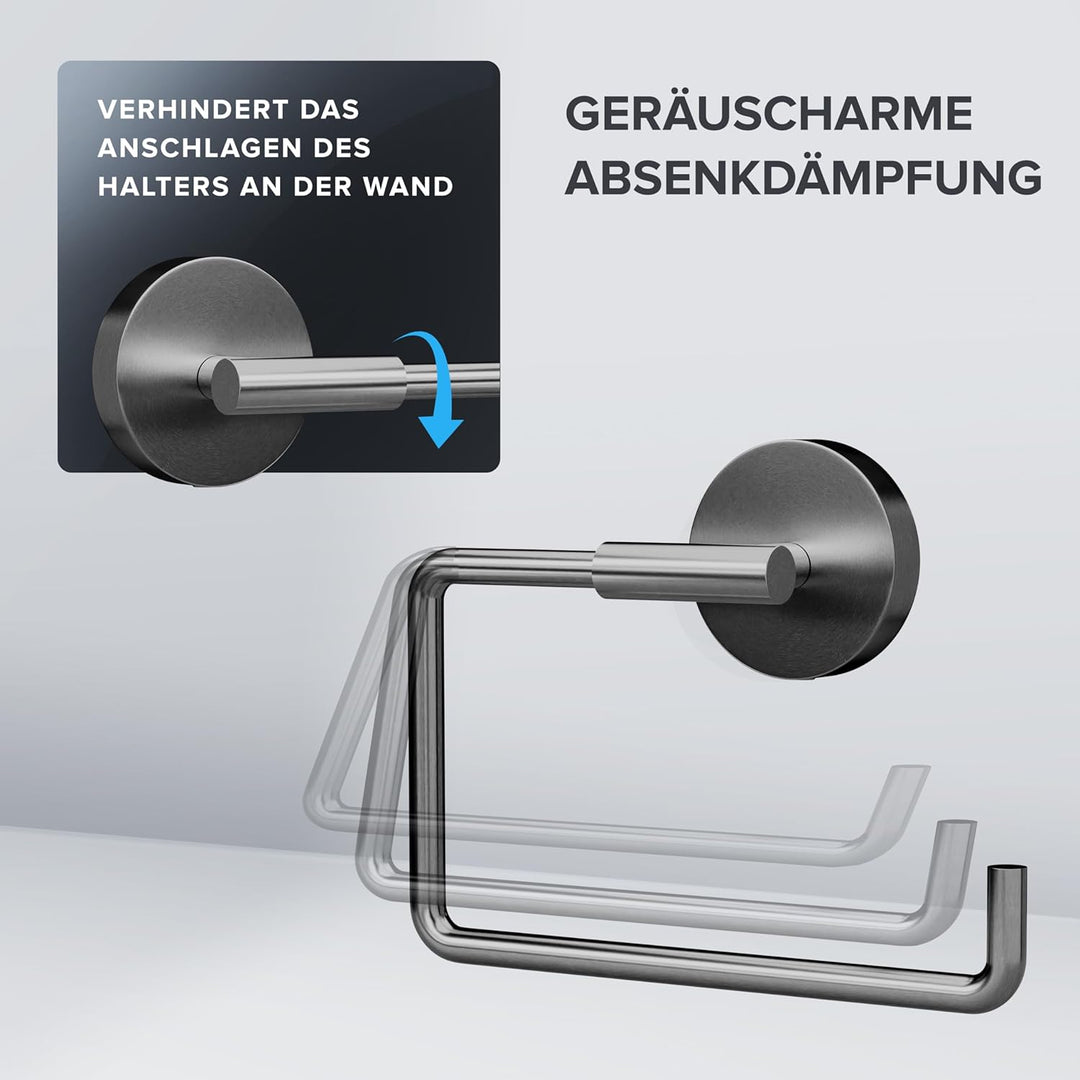 Toilettenpapierhalter Skardstind zum Bohren Gunmetal | Klorollenhalter in Edelstahl | ohne Deckel |