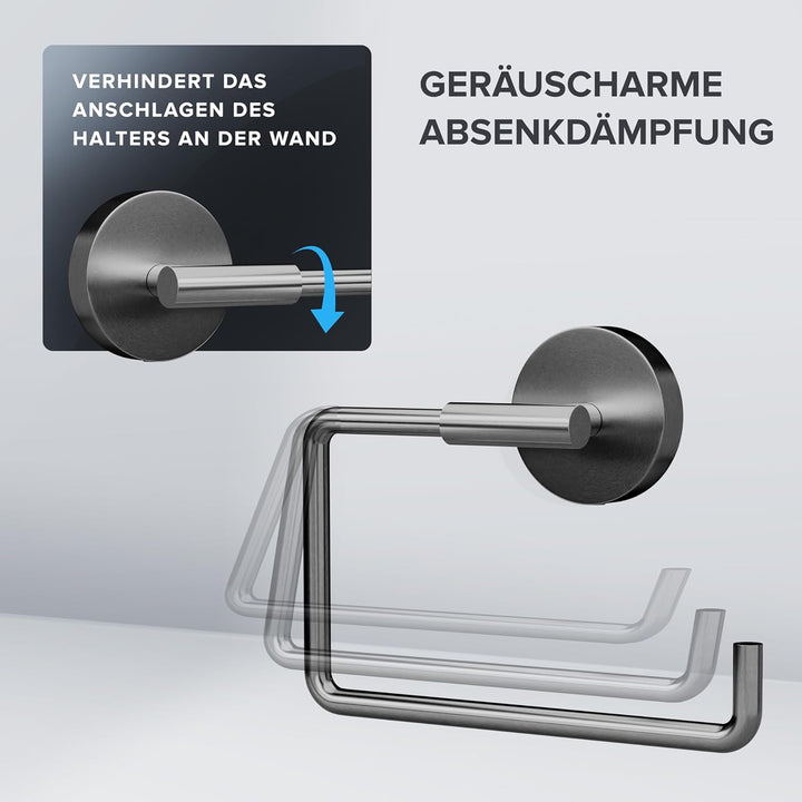 Toilettenpapierhalter Skardstind zum Bohren Gunmetal | Klorollenhalter in Edelstahl | ohne Deckel |