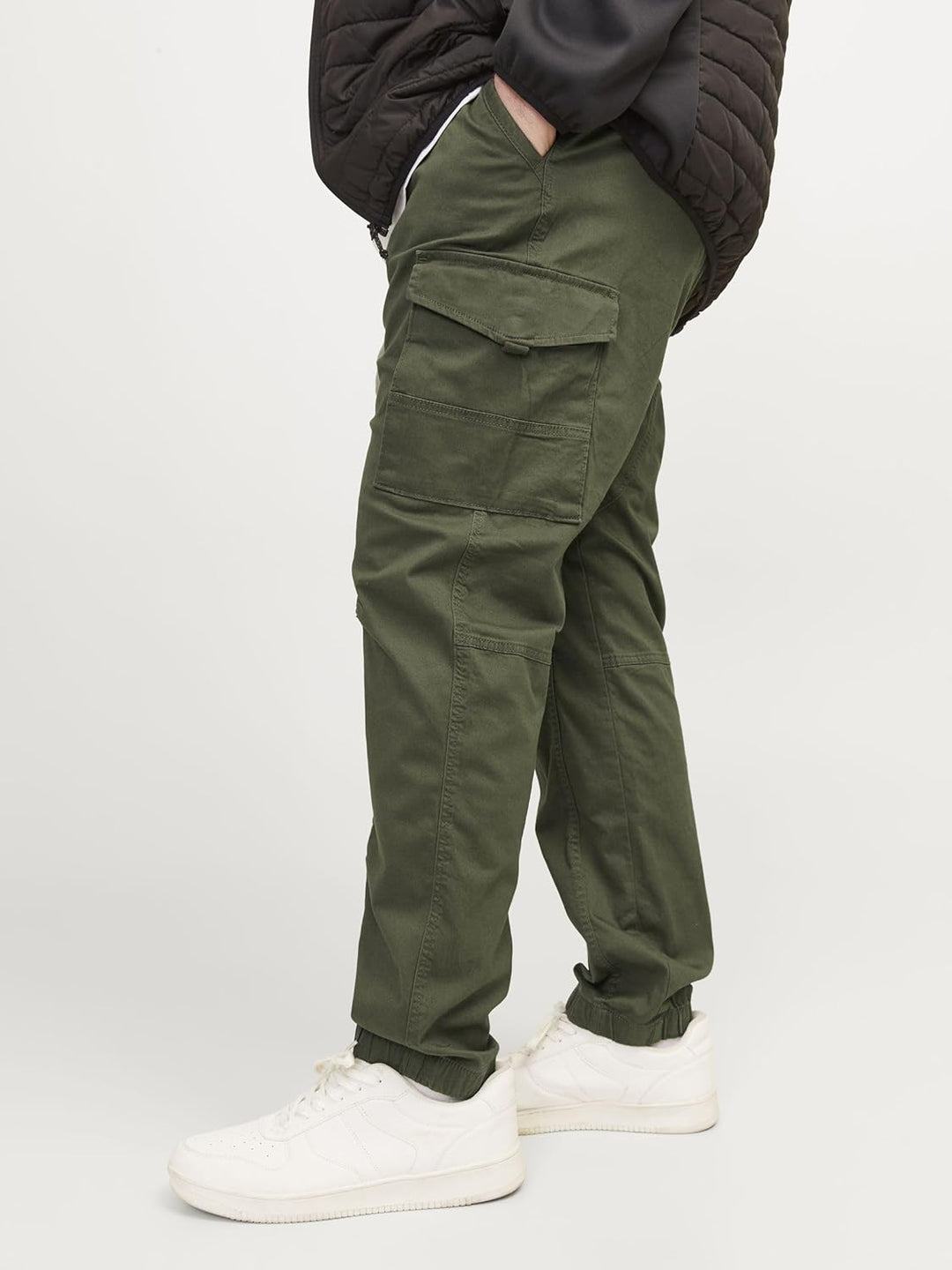 Jack & Jones Male Cargo-Hose Plus Size Slim Tapered Fit Cargo-Hose 40W / 30L Olive Night, 40W / 30L