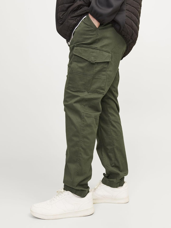 Jack & Jones Male Cargo-Hose Plus Size Slim Tapered Fit Cargo-Hose 40W / 30L Olive Night, 40W / 30L