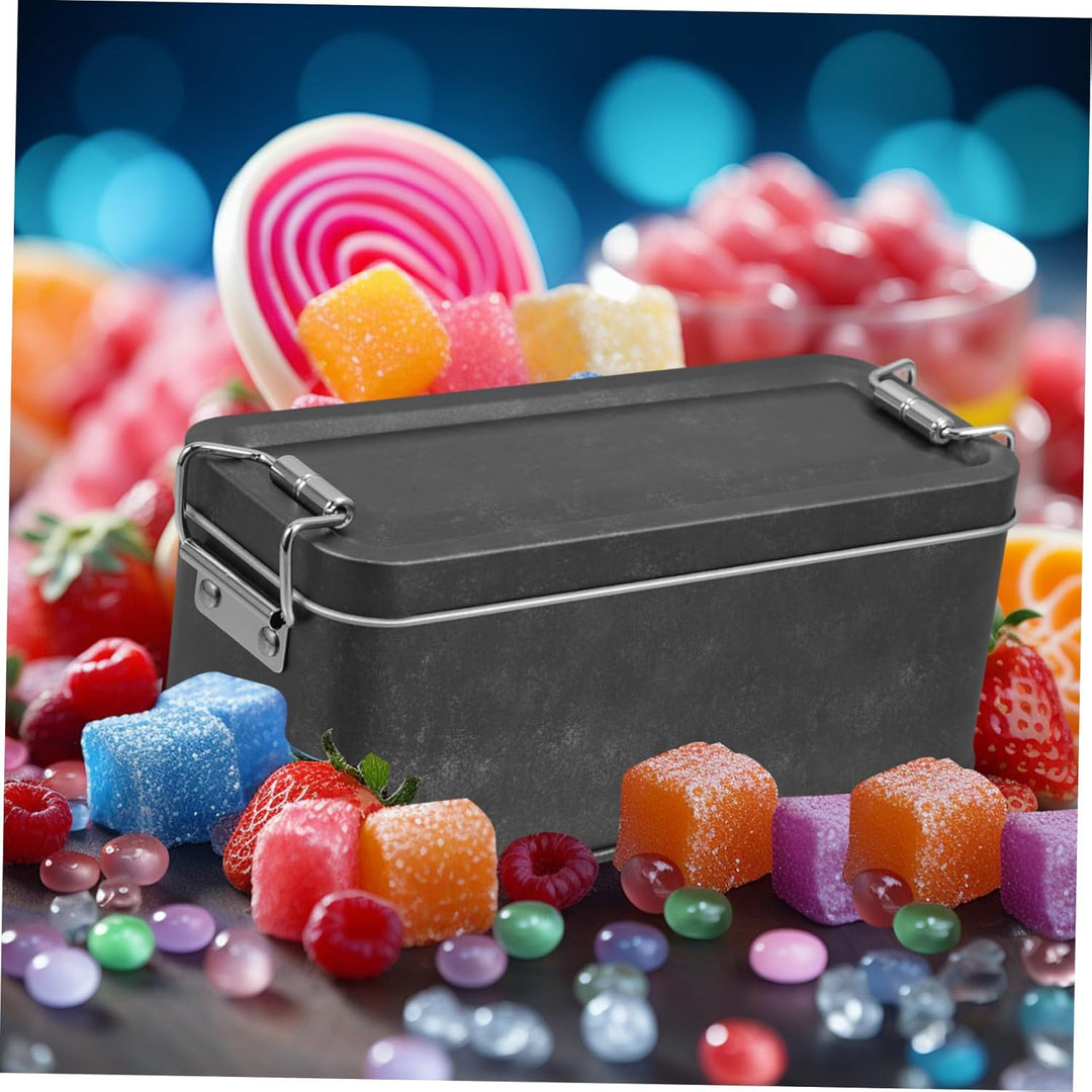 Weissblech-Keksdose Mit Deckel 5.91X2.56X2.36 Zoll Rechteckige Aufbewahrungsbox Für Kekse Süssigkeit