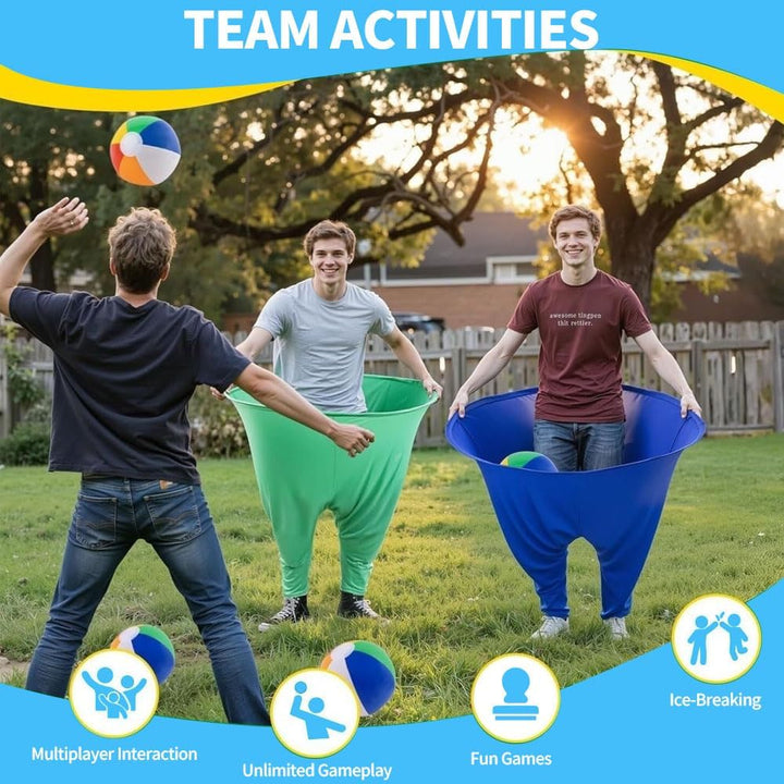 2 Stück Granny Pants Yard Game, Granny Pants Wurfspiel mit 12 Bällen und 1 Ballonpumpe, Granny Pants