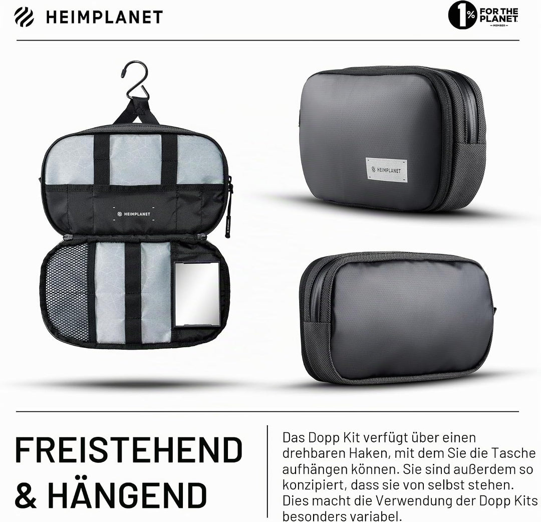 HEIMPLANET Original | HPT Carry Essentials - DOPP KIT Kulturtasche | Wasserfester Kulturbeutel aus r