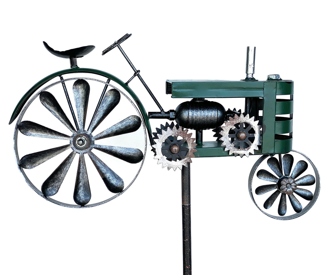 DanDiBo Gartenstecker Metall Traktor XL 160 cm Trecker Grün 96106 Windspiel Windrad Wetterfest Garte
