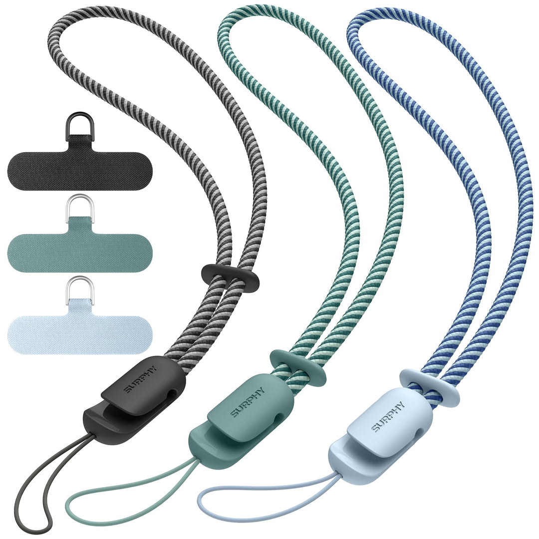 SURPHY 3 Stück Handschlaufe Handy Verstellbares mit Patch, Handykette Kurz Universal Handyband Schlü