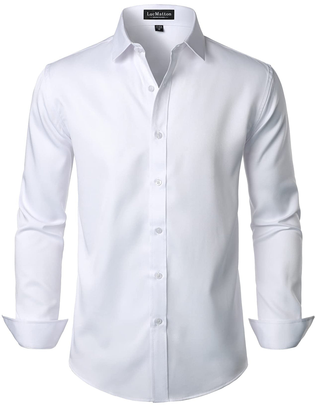 LucMatton Herrenhemd, formell, dehnbar, knitterfrei, langärmelig, schmale Passform, Button-Down-Shir