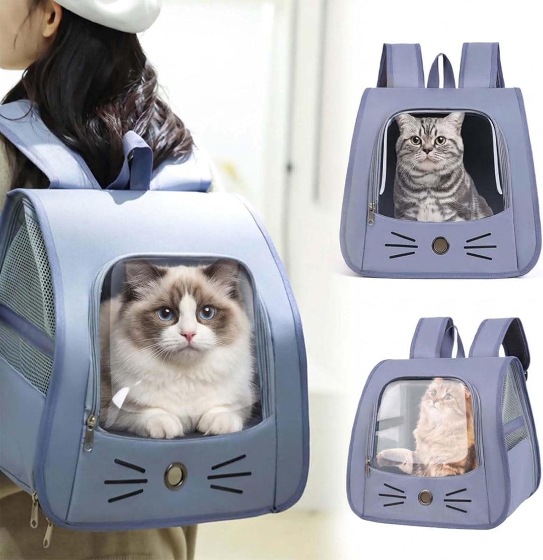 Tragbare und Faltbare Katzentasche,Atmungsaktive und Faltbare Haustier Rucksack,Katzenrucksack mit N
