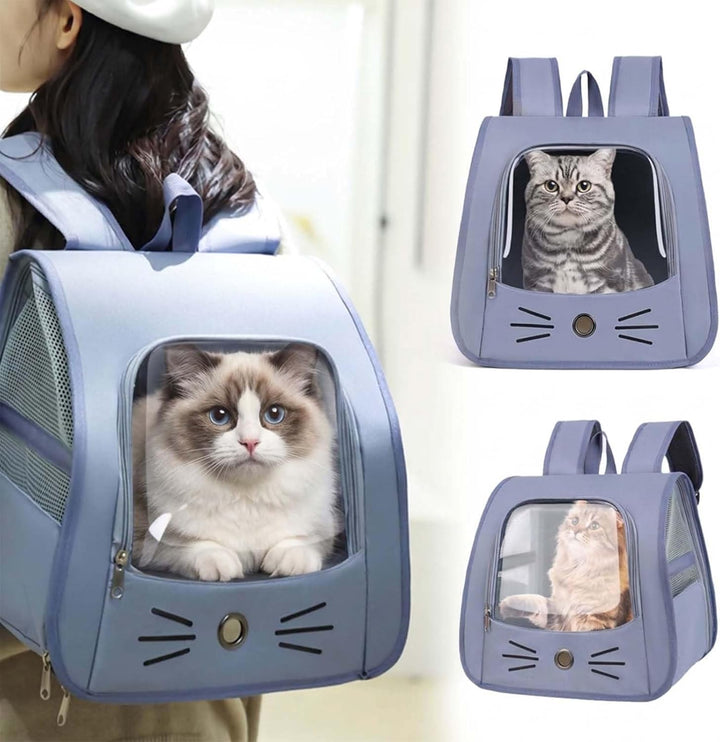 Tragbare und Faltbare Katzentasche,Atmungsaktive und Faltbare Haustier Rucksack,Katzenrucksack mit N