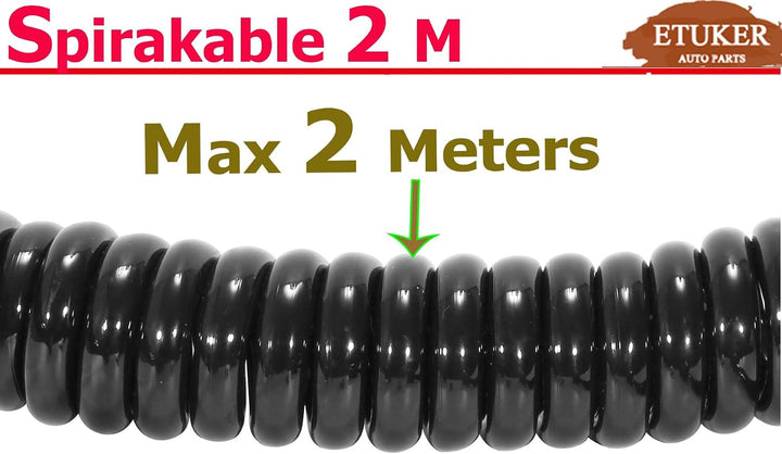 12V Max.2M 7 auf 7 Anhänger Verlängerungskabel 7 Polig Adapter Spiralkabel 2M Adapter Spiralkabel 7