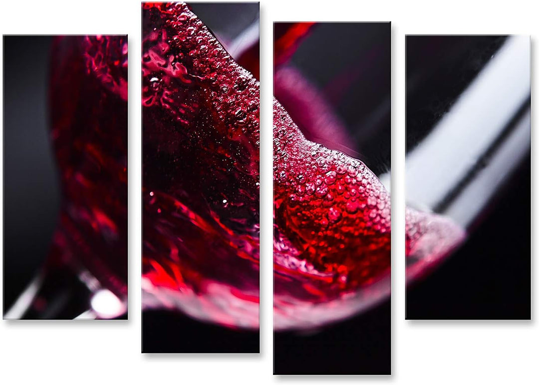 islandburner Bild auf Leinwand Rotwein Im Weinglas Auf Schwarzem Hintergrund Für Küche Bilder Wandbi