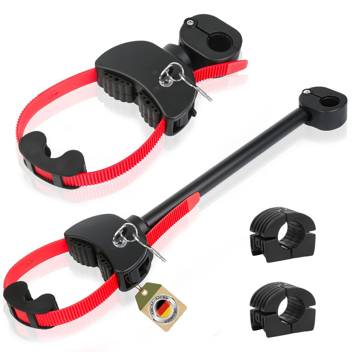 Verstellbar Strap Rahmenhalter 12CM+42CM, Alu Rahmenhalter Fahrradträger für E-Bike/Fahrrad, Abschli