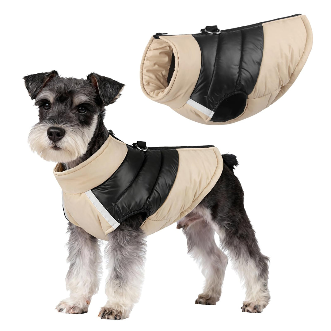 Hundejacke für Kleine Mittelgrosse Hunde, Winter Warmer Hundemantel mit Double-D-Ring, Welpen Hunde