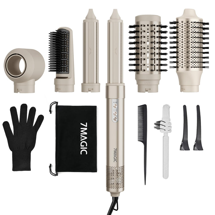 7MAGIC 6 in 1 Airstyler, Hairstyler, Lockenstab Auto-Wrap, Stylen Sie Beach Wave, Ionen Föhn, Profes