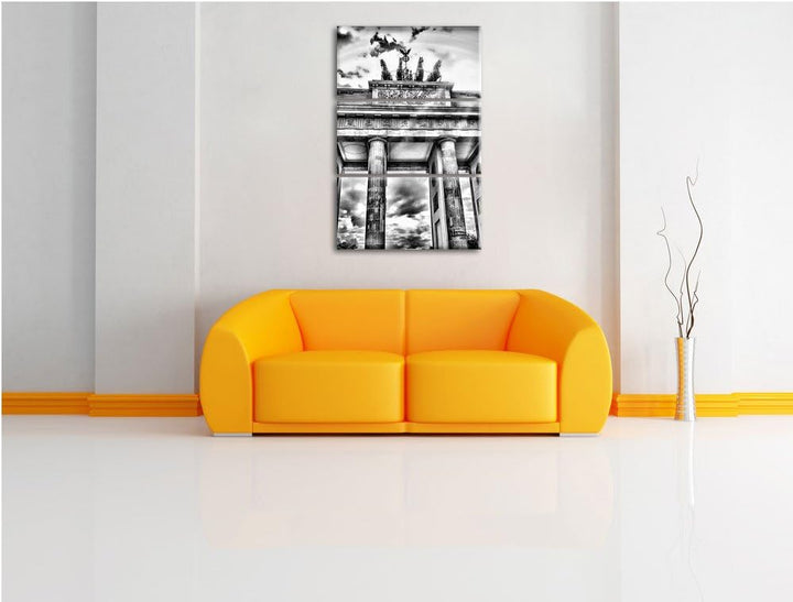 Pixxprint Brandenburger Tor Berlin als Leinwandbild/Grösse: 3 Teilig (120x80) cm/Wandbild/Kunstdruck