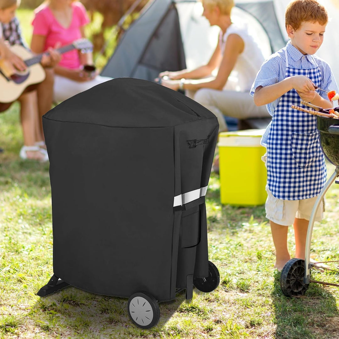 7113 Grillabdeckung für Weber Q100/Q200 Serie mit tragbarem Wagen, 81x43x89CM Grill Abdeckung Ersatz