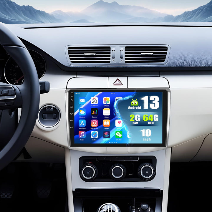 SIXWIN 2+64G Android 13 Android Autoradio mit Navi Für VW Passat B6 B7 Magotan CC,10.1 Zoll Touchscr
