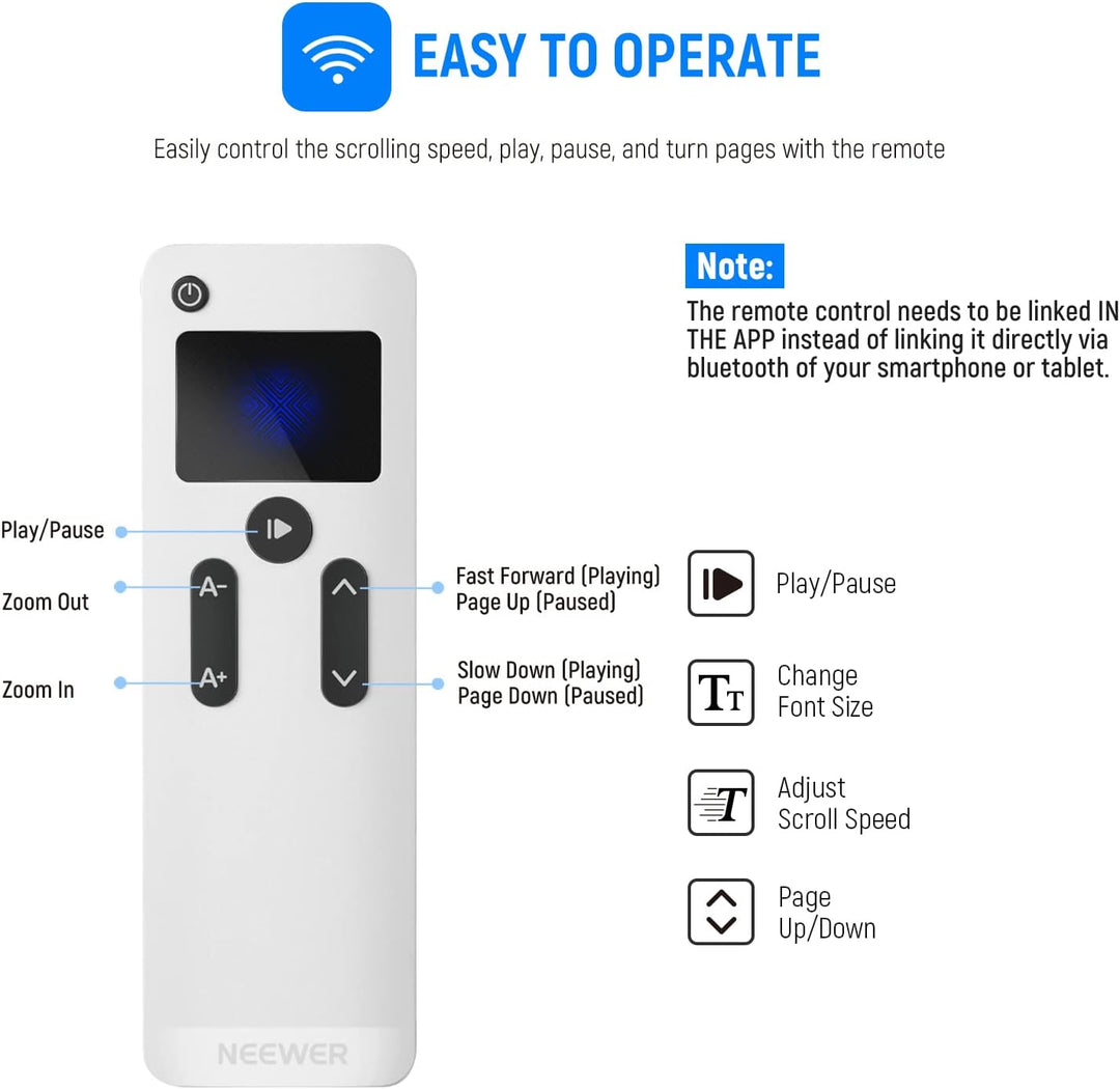 NEEWER Teleprompter X14 mit RT 110 Fernbedienung und APP Steuerung (Bluetooth Verbindung über NEEWER