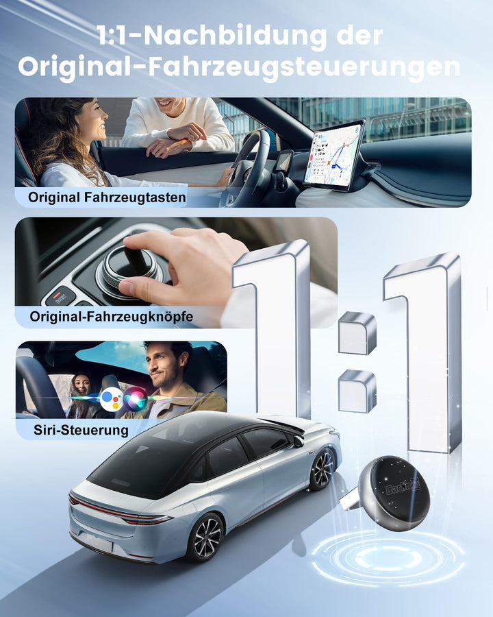 CarlinKit MINI-Ultra 3 Wireless Adater – Konvertiert kabelgebundenes CarPlay/Android Auto in kabello