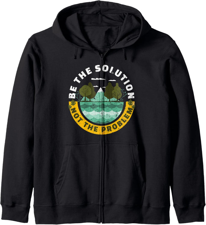 Earth Day Be The Solution Cute Vintage Recycling Kapuzenjacke