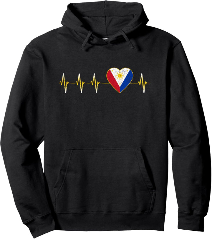Filipino Herzschlag Ich liebe die Philippinen Flagge Herz Pullover Hoodie