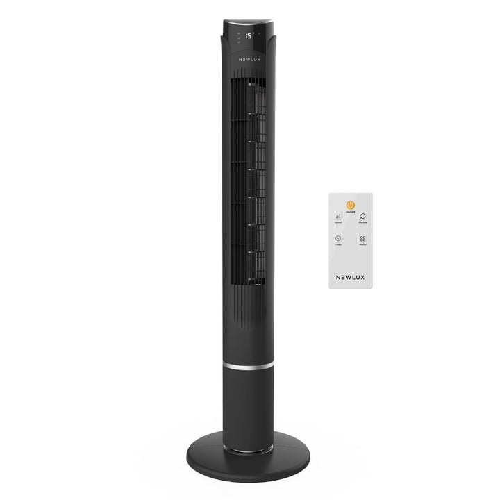 Newlux - Turmventilator ohne Flügel W130 (45 W) mit Höhe 103,5 cm, 3 Stufen, 3 Modi, 70° Oszillation