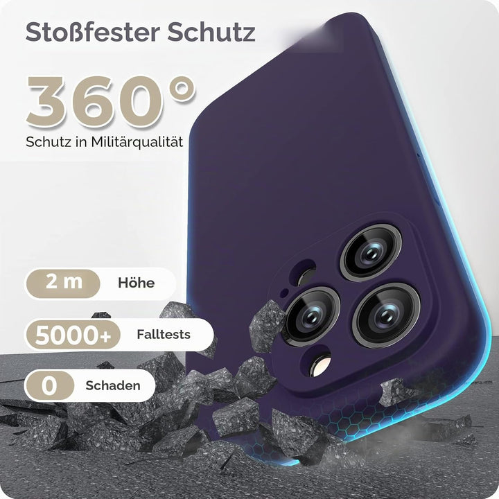 GOODVISH 3 in 1 Hülle Kompatibel mit iPhone 14 Pro - mit 2 Stück Schutzfolie | Silikon Handyhülle |