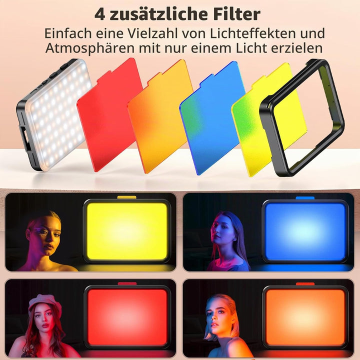 Selfie Licht Handy, 3000-10000K 3 Lichtmodi Handylicht, 2000Mah Eingebauten Akkus, CRI 95+, Selfie L