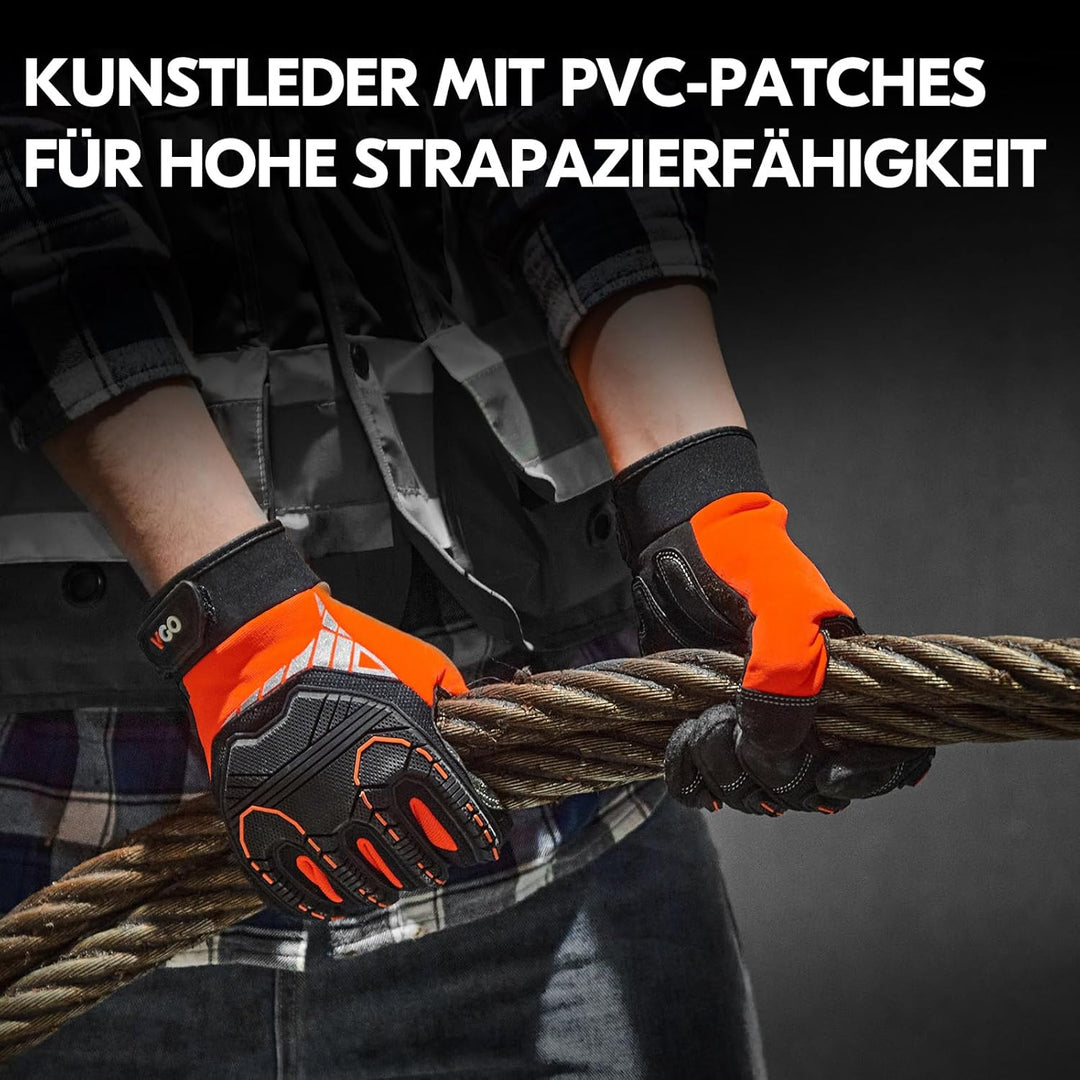 Vgo... 2 Paare hohe Mechnische Arbeitshandschuhe, für grosse Belastungsarbeit, Vibration-Schutz-Hand