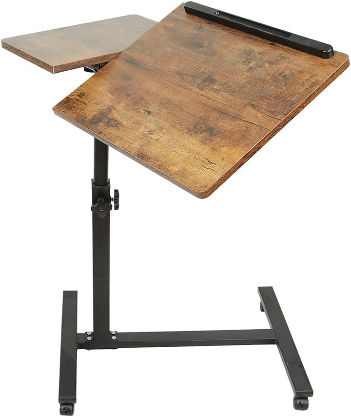 LANTUS Computertisch höhenverstellbar,Überbetttisch mobiler Beistelltisch, Laptoptisch höhenverstell