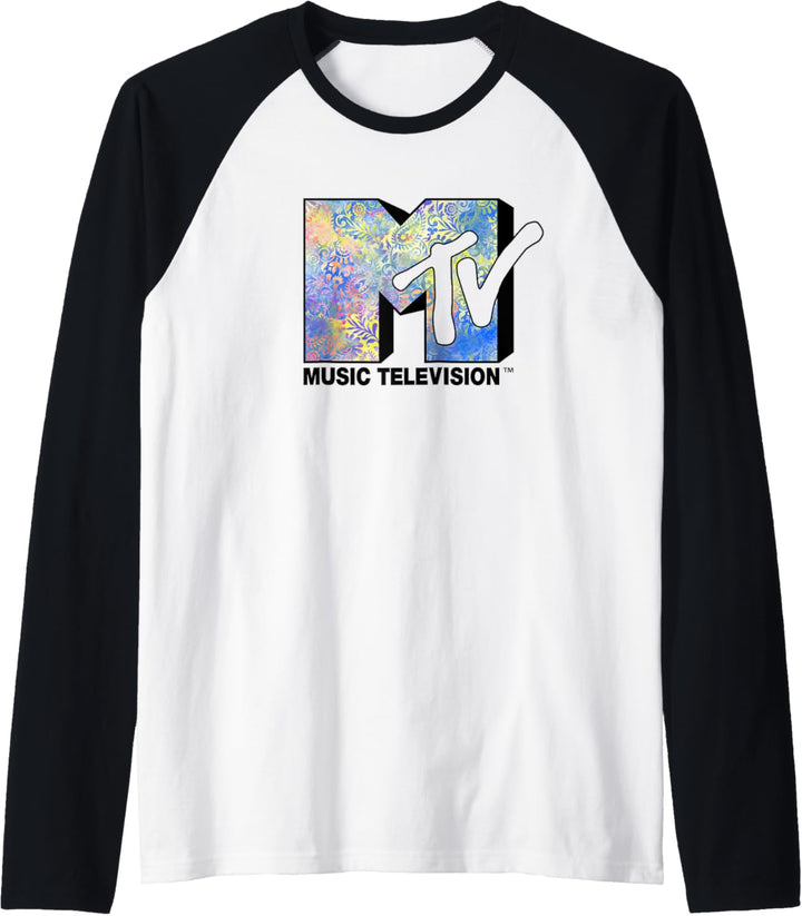 MTV Logo Paisley Blue Raglan