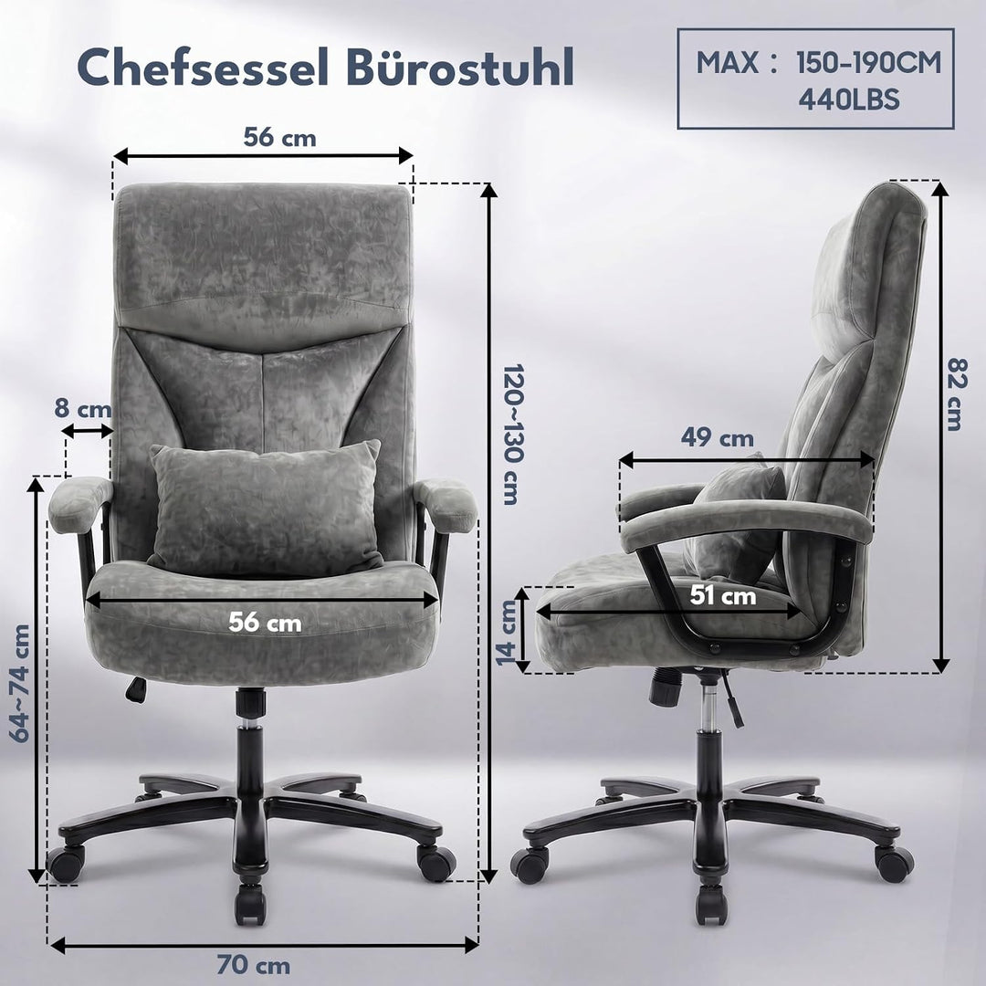 Asukale Bürostuhl Chefsessel belastbar bis 200kg, Computerstuhl Schreibtischstuhl, höhenverstellbare