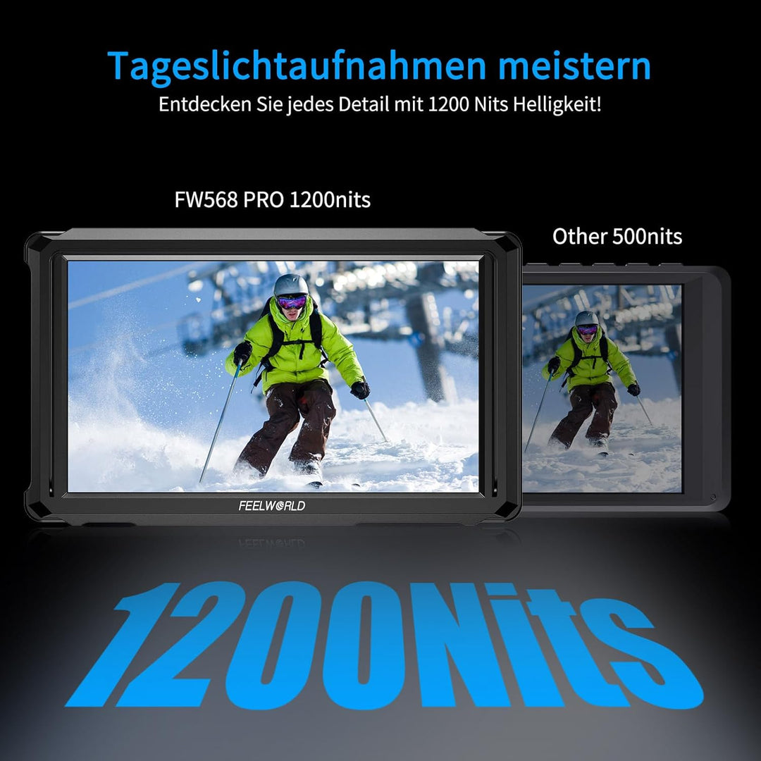 FEELWORLD FW568V3 DSLR Field Monitor 6 Zoll 3D LUT Waveform Vector Scope 1920x1152 4K HDMI Bildschir