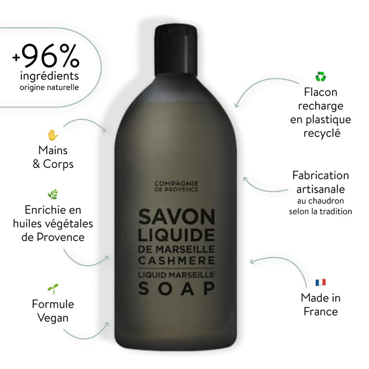 Compagnie De Provence Liquid Marseille Soap 1l Refill Cashmere