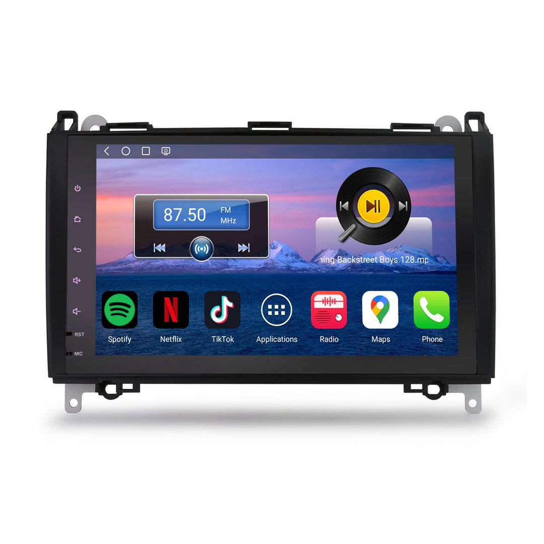 Erisin 9 Zoll Android 14 DAB+ Autoradio 8-Kern 4GB+64GB Für Mercedes A Klasse W169 B Klasse W245 Via