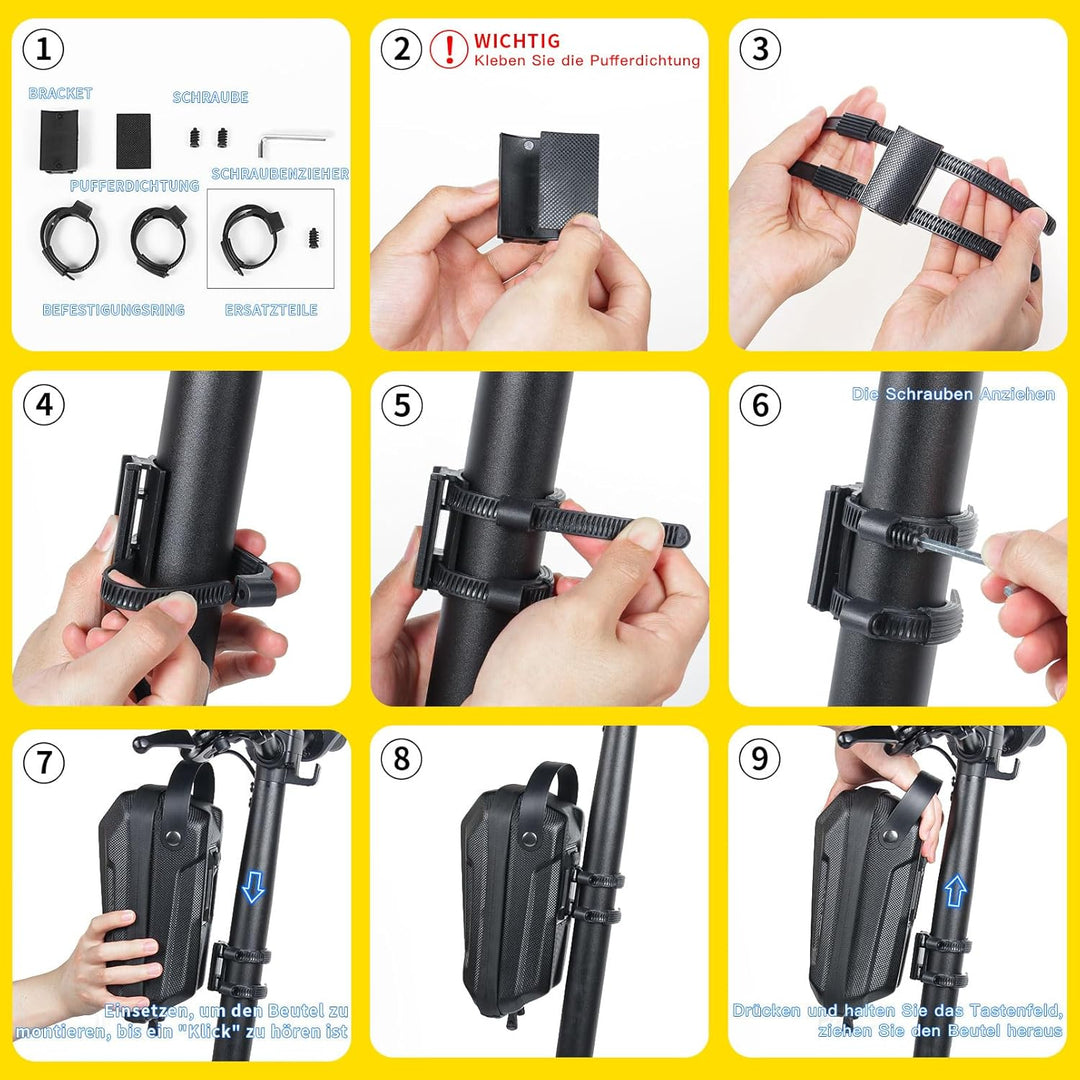 Scooter Tasche für Roller, Rollertasche Front Tube Bag Gross Lenkertasche Wasserfest, Vordertasche f