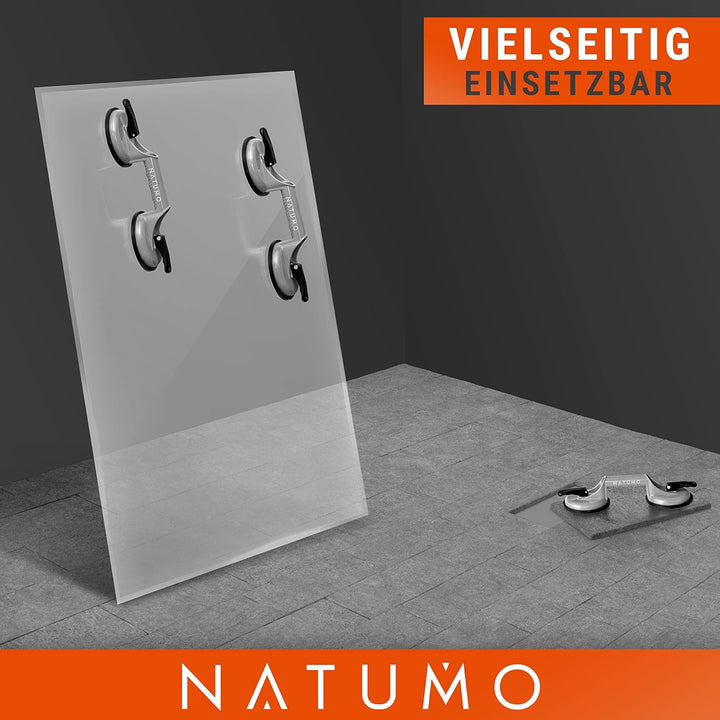NATUMO® Saugheber [2er Set] - Glassauger mit 100kg Tragkraft - Vakuumheber mit ergonomischen & rutsc