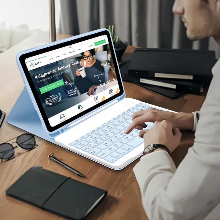 Hülle mit Tastatur für IPad 11/10 Generation (2025/2022, 11/10.9 Zoll) -Abnehmbare Magnetische Schut