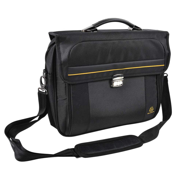 Exacompta 17334E Premium Laptop-Umhängetasche Exactive mit Clip-Verschluss und vielen Innentaschen w