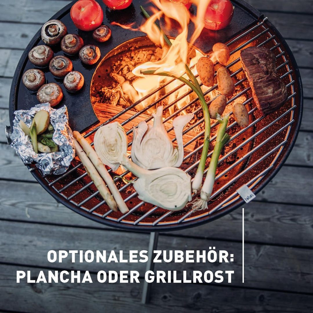 höfats - Bowl 57 Feuerset Flex mit Sternfuss und Dreibein - raucharme Feuerstelle mit Plancha Grillp